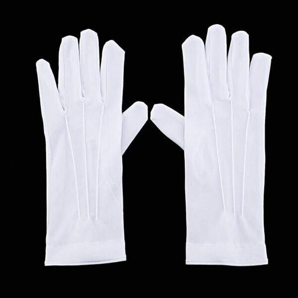 Men's White Cotton Formal Tuxedo Gloves Thumbnail